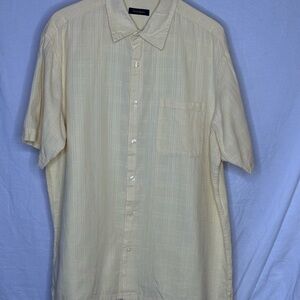 Club Room Light Yellow Casual Button Down Shirt